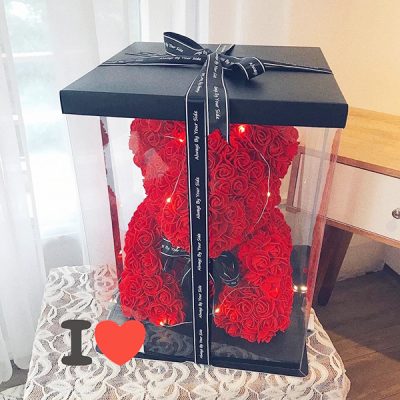 Hoa gấu hồng đỏ son 01